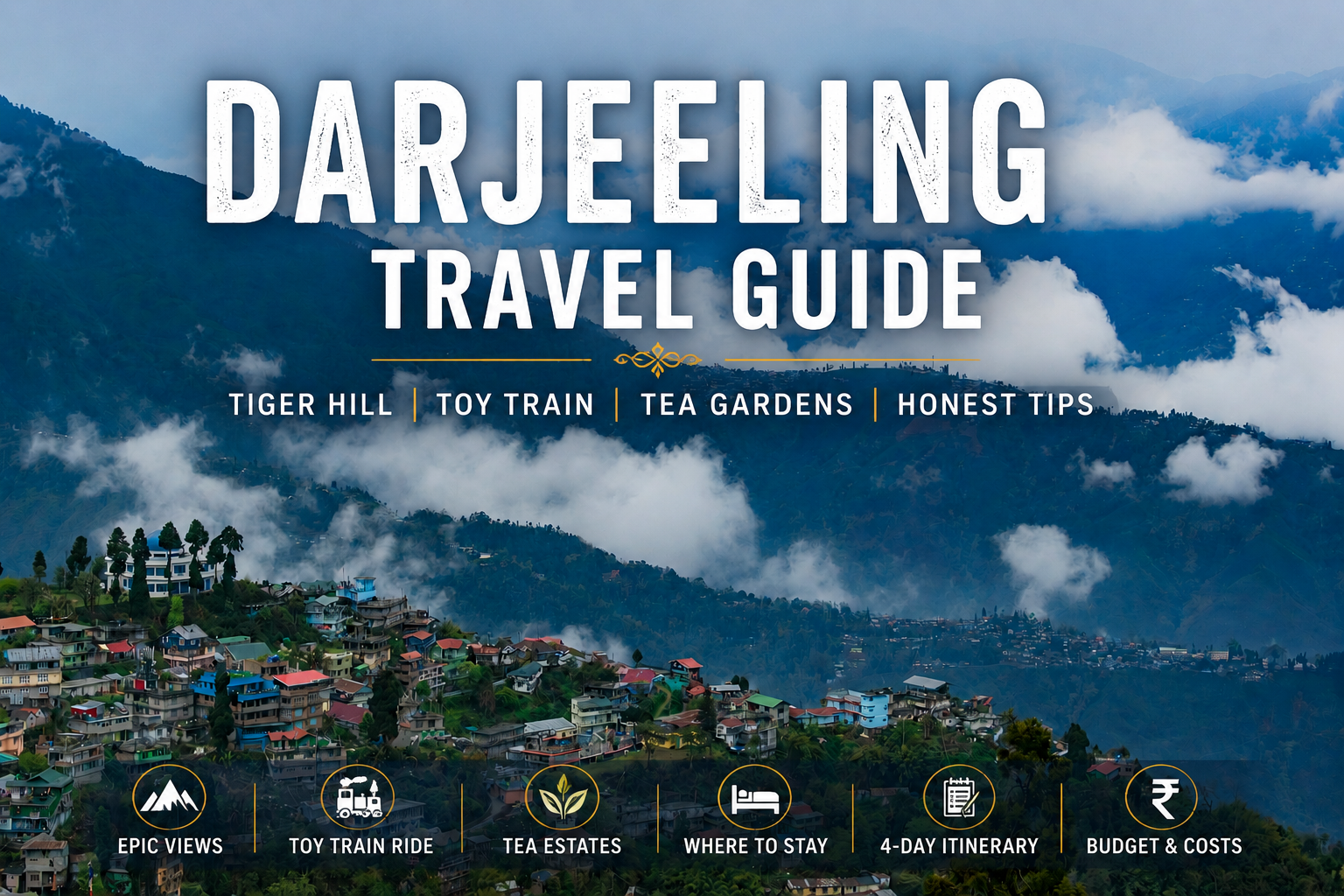 Darjeeling Tiger Hill sunrise Kanchenjunga tea gardens West Bengal travel guide