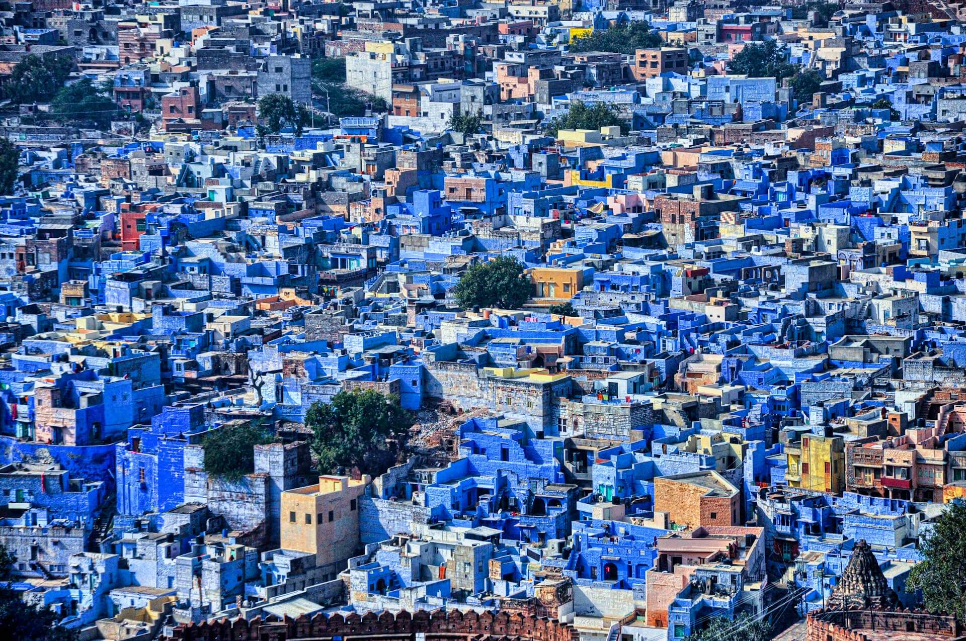 Jodhpur Blue City old town lanes indigo painted houses Mehrangarh