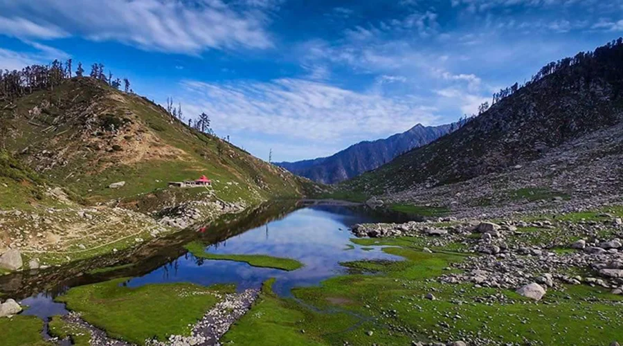 Kareri Lake Dharamshala high altitude alpine lake trek Dhauladhar mountains
