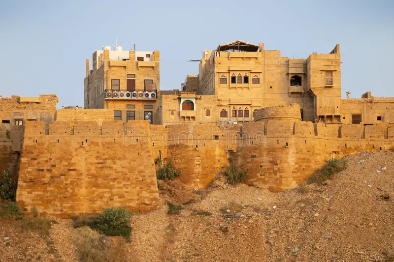 Jaisalmer Golden City old town havelis narrow lanes sandstone architecture evening light