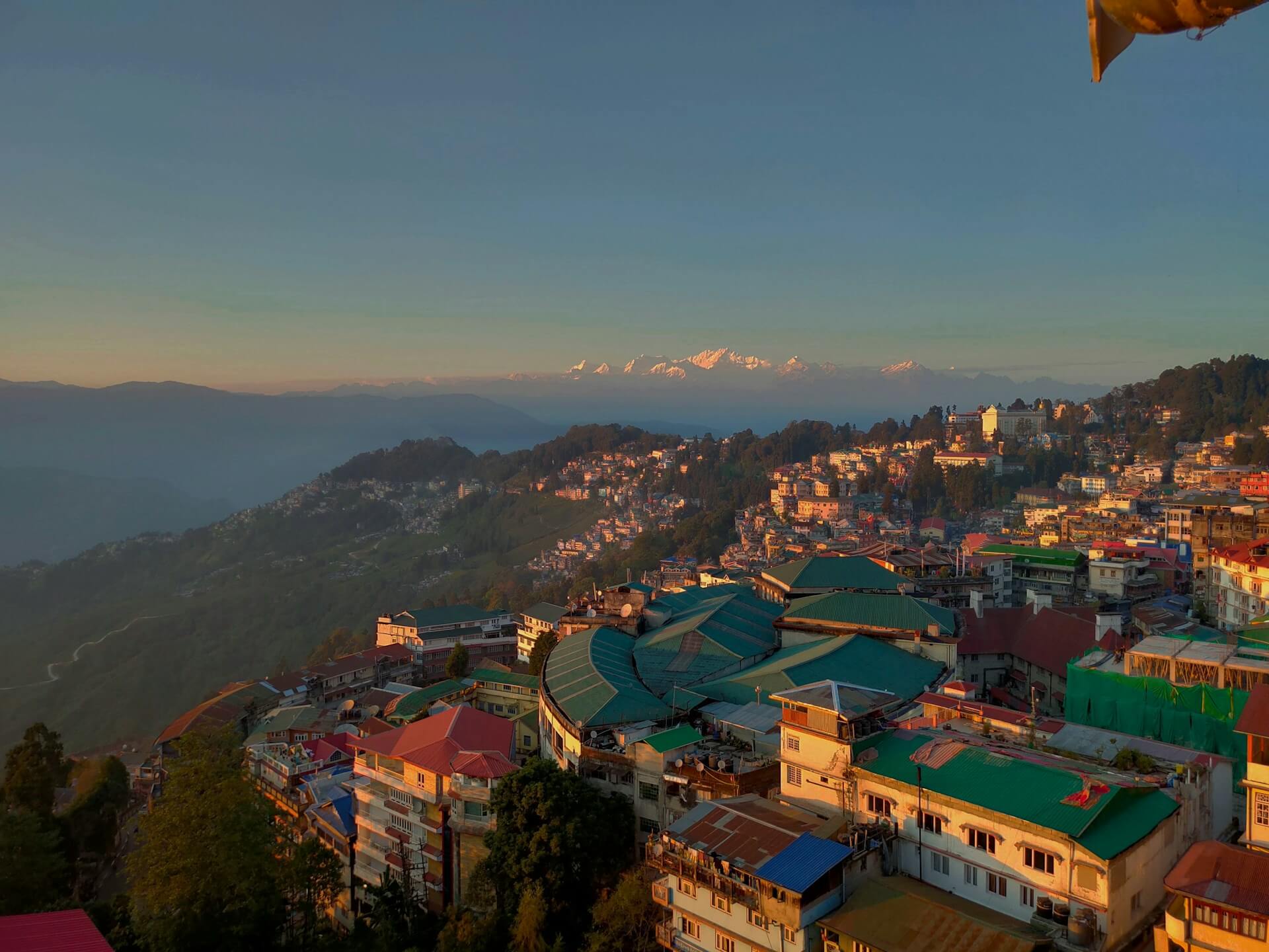Observatory Hill Darjeeling prayer flags Mahakal Temple bells Hindu Buddhist syncretic